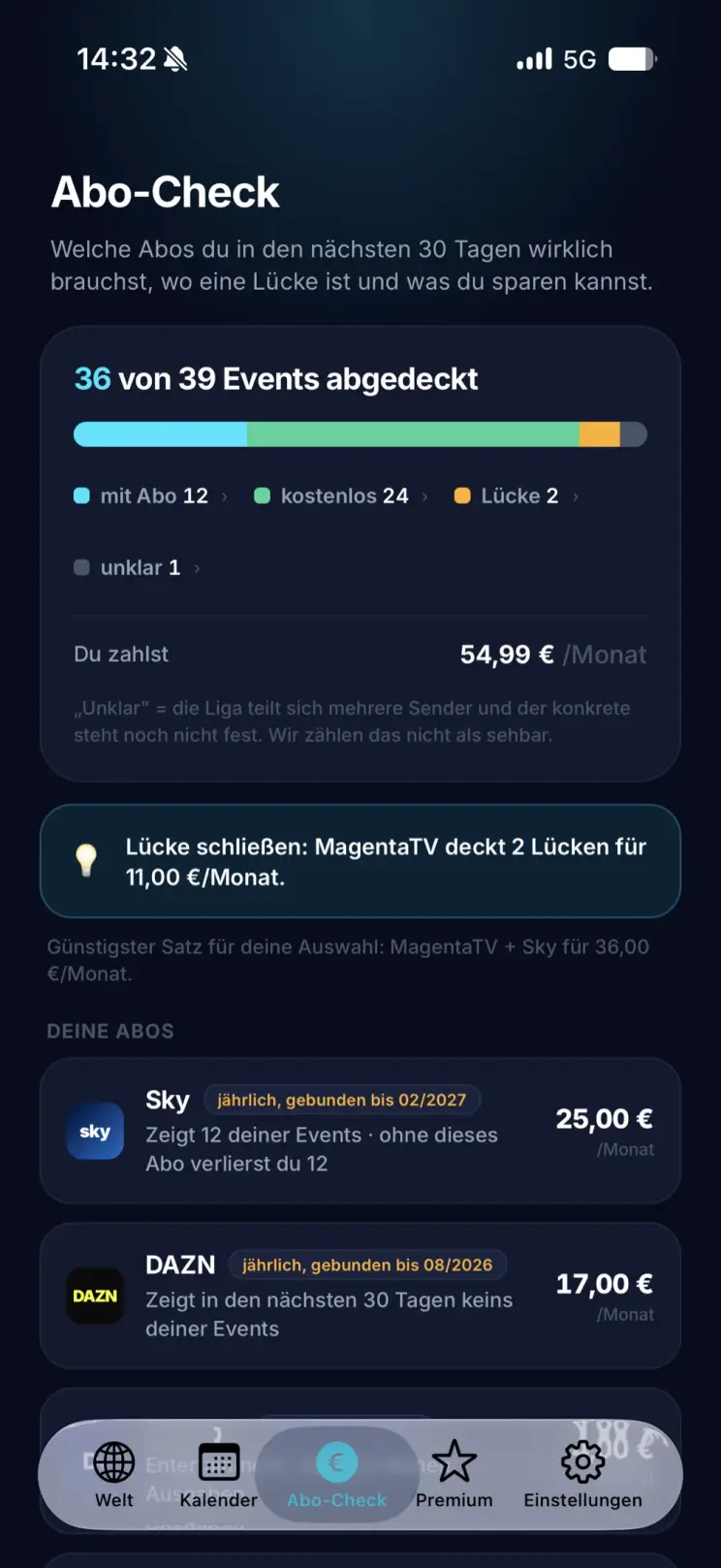 KI-generierte Produktvisualisierung des Abo-Checks in strymd